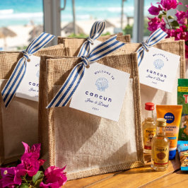 Etiquetas Para Lembrancinhas Bem-vindo à Bolsa de Boas-Vindas Casamento Cancun