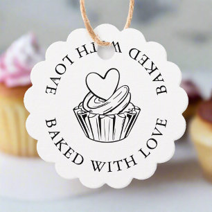 Etiquetas Para Lembrancinhas Bens cozidos com amor, negócios com cupcake mínimo