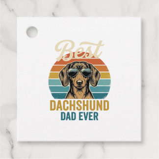 Etiquetas Para Lembrancinhas Best Dachshund Dad Ever Vintage Dog Shirt Design_1