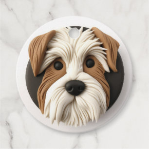 Etiquetas Para Lembrancinhas Biewer Terrier Dog 3D inspirado