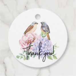 Etiquetas Para Lembrancinhas Bird On Hydrangea Branch and Peony Weds
