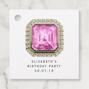 Etiquetas Para Lembrancinhas Birthstone de outubro de Tormalha Rosa