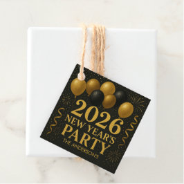 Etiquetas Para Lembrancinhas Black And Gold 2026 New Year Party