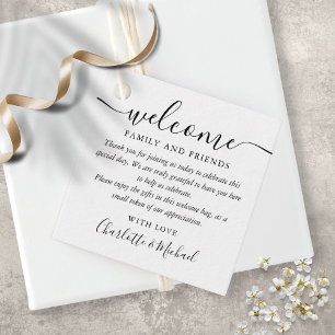 Etiquetas Para Lembrancinhas Black And White Wedding Welcome Gift Basket Bag