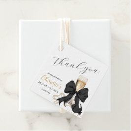Etiquetas Para Lembrancinhas Black Bow & Pérolas Agradecimento no Chá de Noiva