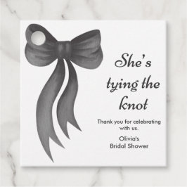 Etiquetas Para Lembrancinhas Black Bow She's Tying the Knot Bridal Shower 