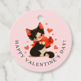 Etiquetas Para Lembrancinhas Black Cat Vintage Cat Valentine’s Day
