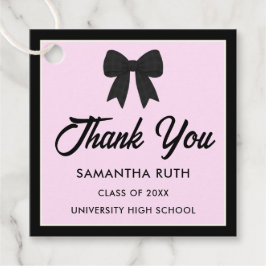 Etiquetas Para Lembrancinhas Black Gingham Bow Graduation Party