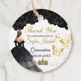 Etiquetas Para Lembrancinhas Black Gold Quinceañera Custom Favor Tag