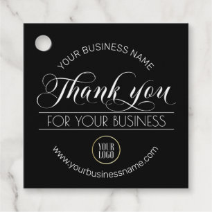 Etiquetas Para Lembrancinhas Black White da Business Obrigado   adicione seu LO
