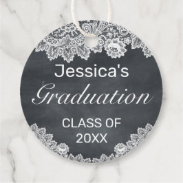 Etiquetas Para Lembrancinhas Blackboard e White Lace Graduação Obrigado