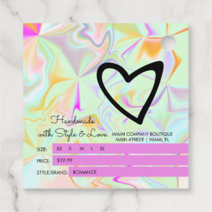 Etiquetas Para Lembrancinhas Bloco Iridescente Preço de Vestuário Tamanho B E