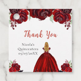Etiquetas Para Lembrancinhas Blonde Hair Princess Red Floral Quinceanera