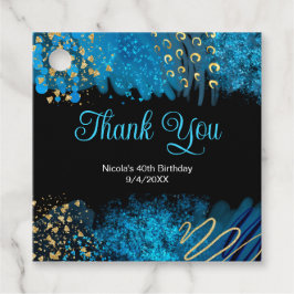 Etiquetas Para Lembrancinhas Blue Alcohol Ink Birthday Party