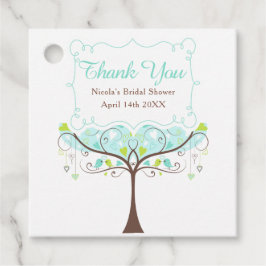 Etiquetas Para Lembrancinhas Blue and Green Floral Bird Bridal Shower Thank You