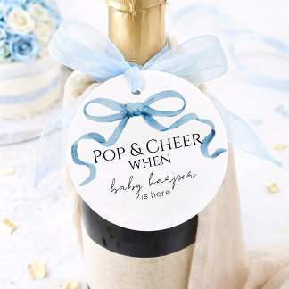 Etiquetas Para Lembrancinhas Blue Bow Pop And Cheer 