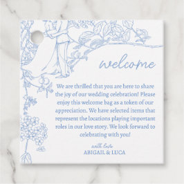 Etiquetas Para Lembrancinhas Blue Chinoiserie Toile de Jouy Wedding Welcome
