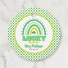 Etiquetas Para Lembrancinhas Blue Clover & Rainbow Lucky One First Birday