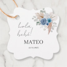 Blue Floral Chá de fraldas Boy espanhol