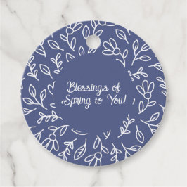 Etiquetas Para Lembrancinhas Blue Floral Outline Blessings of Spring to You