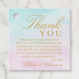 Etiquetas Para Lembrancinhas Blue Pink Ombre Gender Reveal Baby Shower Thank