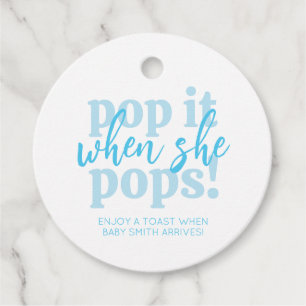 Etiquetas Para Lembrancinhas Blue Pop It When She Pops Baby Shower Gift