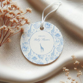 Etiquetas Para Lembrancinhas Blue Safari Toile de Jouy Baby Shower