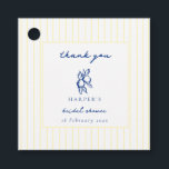 Etiquetas Para Lembrancinhas Blue & Yellow Lemons Thank You Bridal Shower<br><div class="desc">Blue lemons and yellow stripes Amalfi-inspired thank you bridal shower favor tags . Personalize with name and event date.</div>