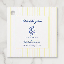 Etiquetas Para Lembrancinhas Blue & Yellow Lemons Thank You Bridal Shower