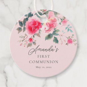 Etiquetas Para Lembrancinhas Blush Blossom Primeira Comunhão Sagrada