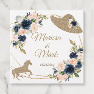Etiquetas Para Lembrancinhas Blush & Marinho Kentucky Derby Wedding
