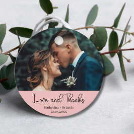 Etiquetas Para Lembrancinhas Blush Pink Elegant Wedding Love & Thanks Photo