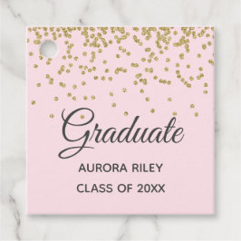 Etiquetas Para Lembrancinhas Blush Rosa Dourado Moderno Glitter Confete Graduaç