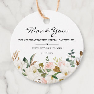 Etiquetas Para Lembrancinhas Blush White Magnolia Floral Weding