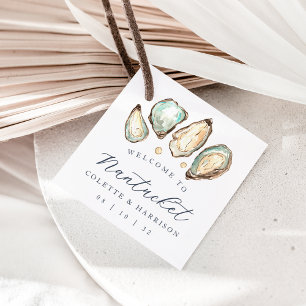 Etiquetas Para Lembrancinhas Boas-vindas ao Casamento de Ostras de Aquarela Cos