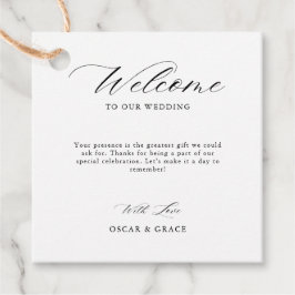 Etiquetas Para Lembrancinhas Boas-vindas ao Casamento Negro Minimalista com Scr