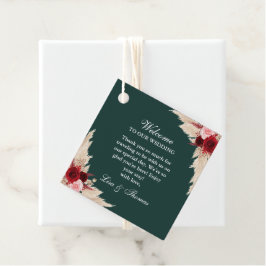 Etiquetas Para Lembrancinhas Boas-vindas aos Rosas de Emerald Green Burgundy