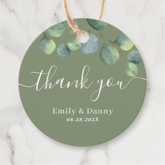 Etiquetas Para Lembrancinhas Boas-vindas Bag Favor do Casamento Verde Elegante