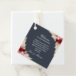 Etiquetas Para Lembrancinhas Boas-vindas Rosas Blue Burgundy