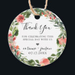 Etiquetas Para Lembrancinhas Bohemian Coral Floral Wreath<br><div class="desc">Lindas flores de aquarela e coroa de folhagem botânica em tons de tendências de coral,  pêssego,  rosa e verde,  marcadores de favores personalizados.</div>