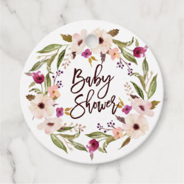 Etiquetas Para Lembrancinhas Bohemian Floral Wreath Baby Shower