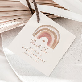 Etiquetas Para Lembrancinhas Boho Arco-íris Neutro Obrigado no Chá de Bebê