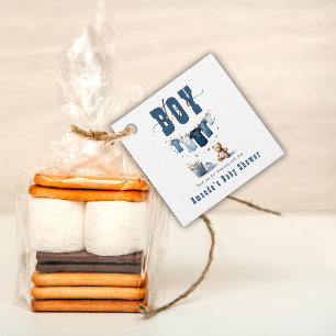 Etiquetas Para Lembrancinhas Boho Blue Clothesline Sweet é um Chá de fraldas