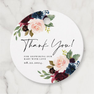 Etiquetas Para Lembrancinhas Boho Blush Floral Obrigado Chá de fraldas Presente
