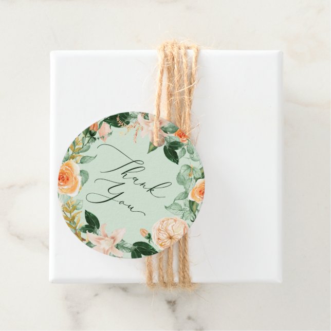 Etiquetas Para Lembrancinhas Boho Boho Sage Greenery Watercolor Obrigado (In Situ)