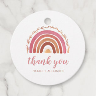 Etiquetas Para Lembrancinhas Boho Chá de fraldas Arco-Íris Obrigado Marcas Favo
