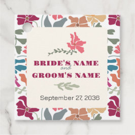 Etiquetas Para Lembrancinhas Boho Chic Floral Casamento Retro Meados do Século