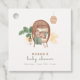 Etiquetas Para Lembrancinhas Boho Cozy Teddy Bear Sleep Chá de fraldas