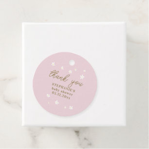 Etiquetas Para Lembrancinhas Boho Daisies Blush Dourado Cor-de-Rosa Oh Chá Meni