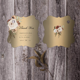 Etiquetas Para Lembrancinhas Boho Elegant Dourado e Wildflower Wedding